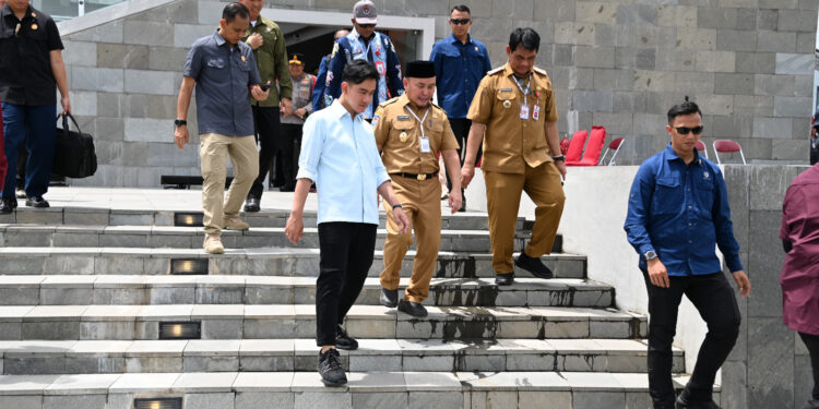 FOTO: MATAKALTENG - Wakil Presiden Gibran Rakabuming Raka meninjau Bundaran Besar Palangka Raya.