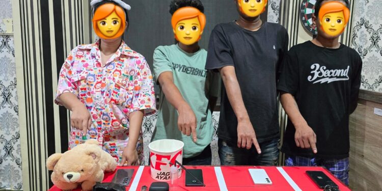 FOTO: MATAKALTENG - Komplotan budak sabu pada saat berhasil diamankan polisi.