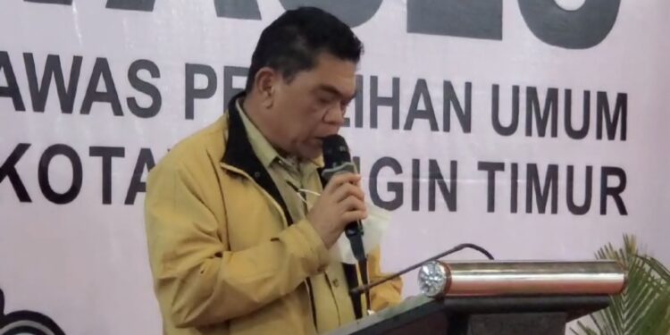 Foto:DIAN/MATA KALTENG - Asisten I Setda Kotim Rihel saat hadiri kegiatan pelatihan bagi Panwaslu Kecamatan, dalam rangka pembekalan pengawas tempat pemungutan suara (PTPS) pada pemilihan serentak tahun 2024, 18 November 2024.