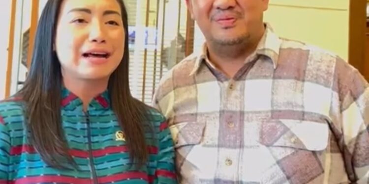 Foto: MATAKALTENG - Rahayu Saraswati Djojohadikusumo bersama Bupati Lamandau terpilih, Rizky Aditya Putra.