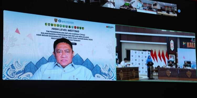 FOTO: IST/MATAKALTENG - Wakil Gubernur Kalteng, H. Edy Pratowo saat pimpin High Level Meeting TPID Kalteng dalam rangka pengendalian Inflasi Menjelang Hari Besar Keagamaan Natal 2024 dan Tahun Baru 2025.