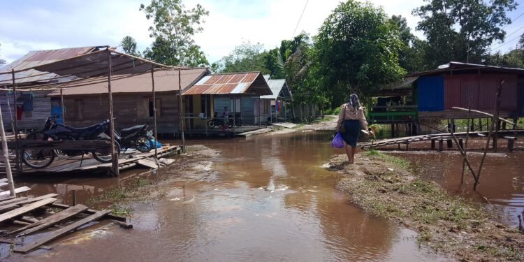 FOTO: MATAKALTENG - Kondisi banjir di Kelurahan Marang.