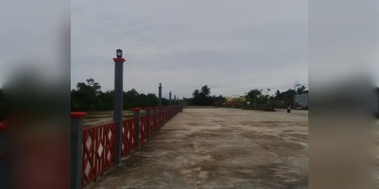 FOTO : PROTOKOL GUMAS/MATA KALTENG - Lokasi Taman Kota Kuala Kurun yang akan dijadikan sebagai pusat perayaan malam pisah sambut tahun baru 2025, belum lama ini.