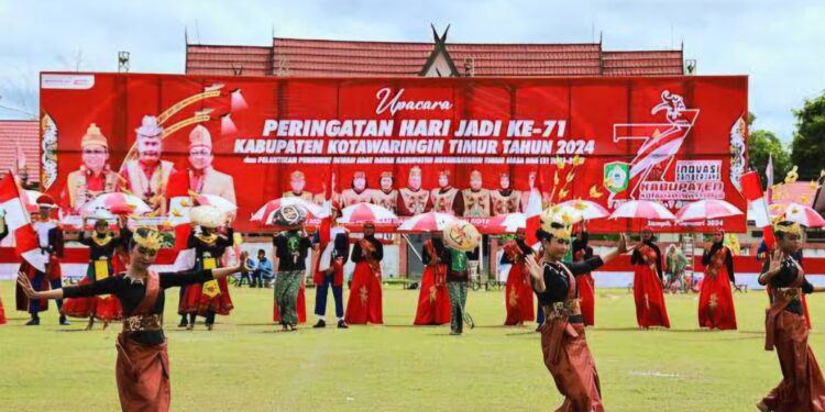 Foto:DOK/MATA KALTENG - Peringatan hari jadi ke-71 Kabupaten Kotim tahun 2024 lalu.