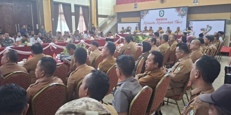 FOTO: DIAN/MATAKALTEMNG - Rapat akhir tahun seluruh SOPD Kabupaten Kotim belum lama ini.
