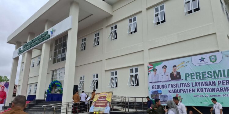 Foto: DIAN/MATA KALTENG - Gedung fasilitas layanan perpustakaan umum Kabupaten Kotim yang baru diresmikan, 20 Januari 2025.