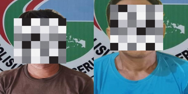 FOTO: IST/MATA KALTENG - Dua pelaku tindak pidana narkotika DS (50) (kanan) dan Z (37) kiri yang berhasil diamanakan oleh Satresnarkoba Polres Seruyan pada 10 dan 11 Januari 2025 lalu di dua TKP berbeda, Selasa 21 Januari 2025.
