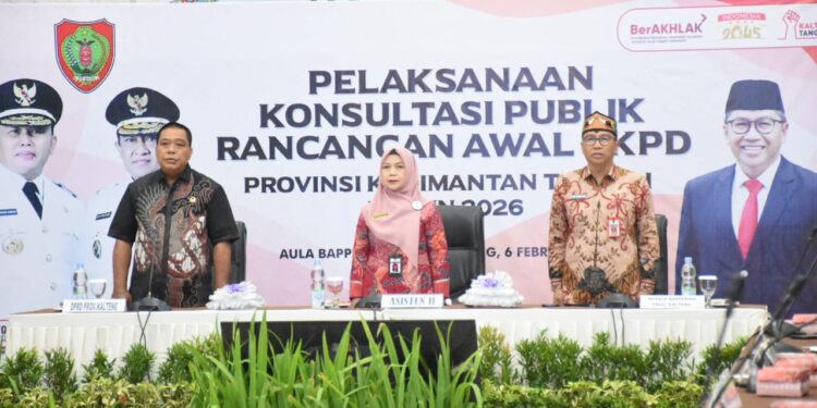 FOTO: IST/MATAKALTENG - Wakili Plt. Sekda, Asisten Ekobang Buka Konsultasi Publik Rancangan Awal RKPD Provinsi Kalteng Tahun 2026.