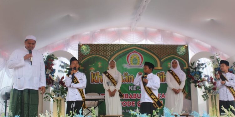 FOTO: IST/MATA KALTENG - Lima santri TPQ Ahbabul Qur'an yang berhasil lolos tashih tingkat nasional.