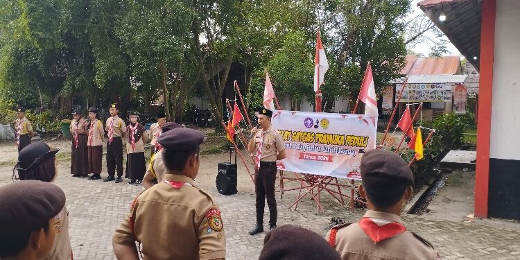 FOTO: IST/MATAKALTENG - Diklat Pramuka peduli dan penanggulangan bencana Kwartir Ranting Pramuka Baamang, Minggu 16 Februari 2025.