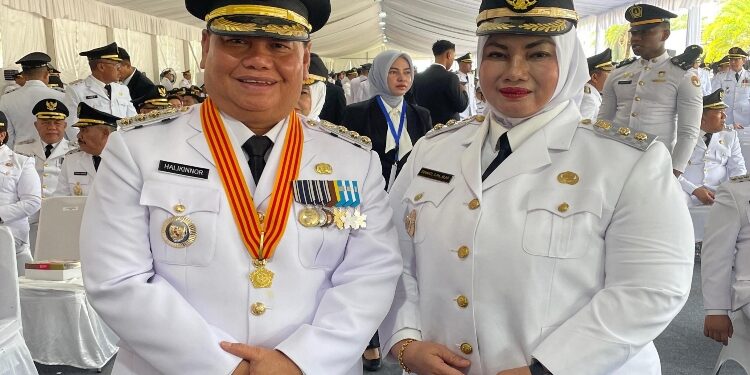 FOTO: IST/MATA KALTENG - Bupati Halikinnor dan Wakil Bupati Kotim Irawati usai dilantik presiden Prabowo Subianto di Istana Negara, Kamis 20 Februari 2025.