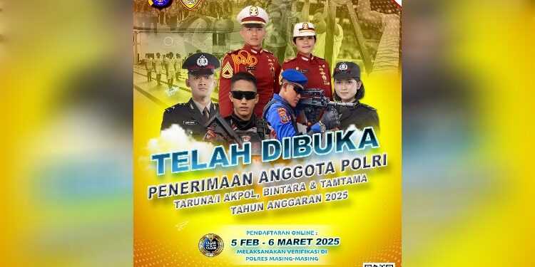 FOTO: MATAKALTENG - Informasi penerimaan anggota Polri.