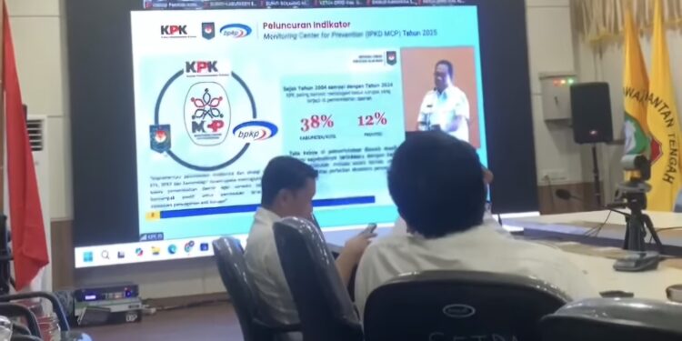 FOTO : IST/MATAKALTENG - Pemkab Kotim saat menghadiri Peluncuran MCP tahun 2025 oleh KPK RI secara virtual belum lama ini.
