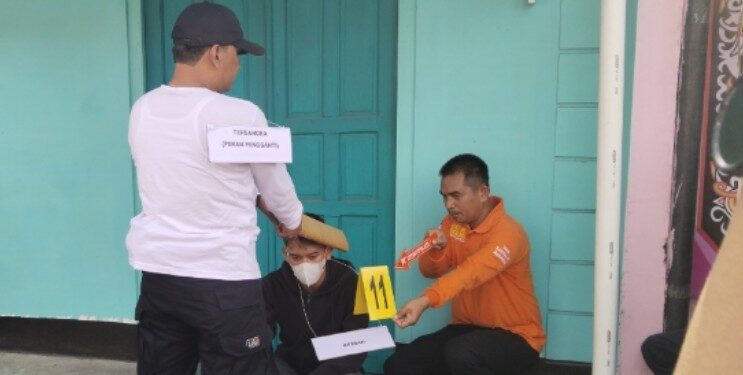 FOTO: AGUS/MATAKALTENG - Rekonstruksi kasus kematian almarhum ansori Muslim beberapa waktu lalu.