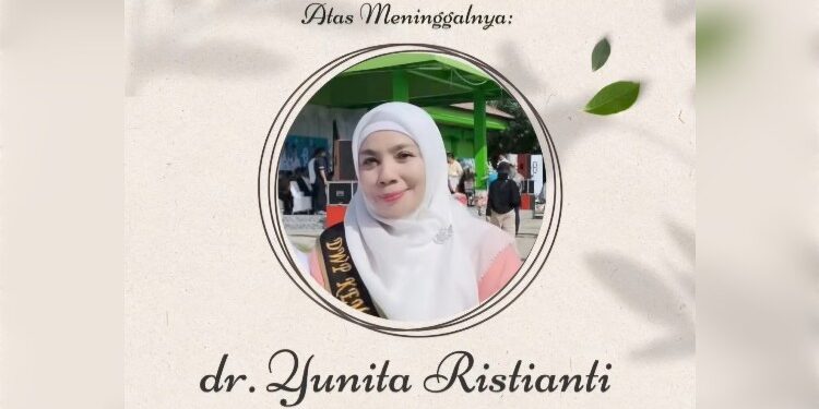 Foto: IST/MATA KALTENG - Direktur RSUD Samuda dr Yunita Ristianti dinyatakan meninggal dunia.