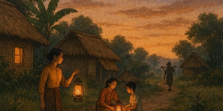 Foto Ilustrasi desa tanpa listrik.