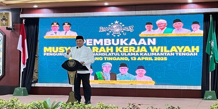 FOTO: IST/MATAKALTENG - Wakil Gubernur Kalimantan Tengah, H Edy Pratowo, saat membuka Musyawarah Kerja Wilayah, Pengurus Wilayah Nahdlatul Ulama, se Kalimantan Tengah.