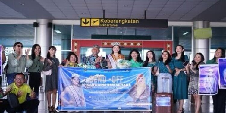 FOTO: IST/MATAKALTENG - Ketua TP-PKK Aisyah Thisia Agustiar Sabran menerima audiensi Puteri Indonesia Kalimantan Tengah Ahsan Nadia Ramadhana, didampingi oleh Kepala Dinas Budpar Adiah Chandra Sari.