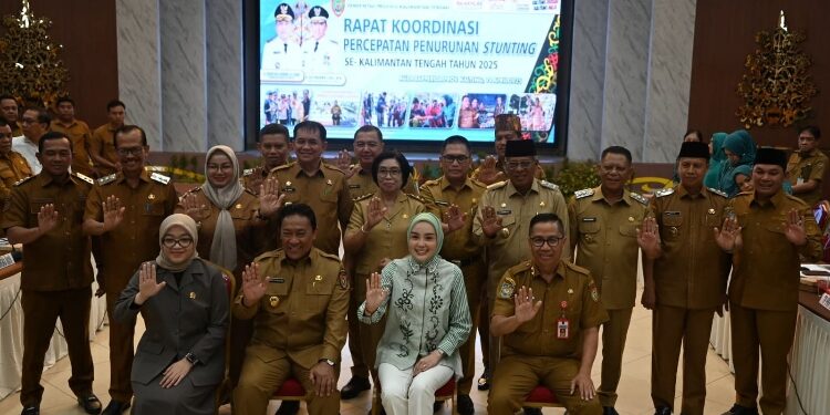 FOTO: IST/MATAKALTENG - Pemprov Kalteng menggelar Rakor Percepatan Penurunan Stunting Tahun 2025 di Aula Bapperida Provinsi Kalteng, Senin 14 April 2025 pagi.