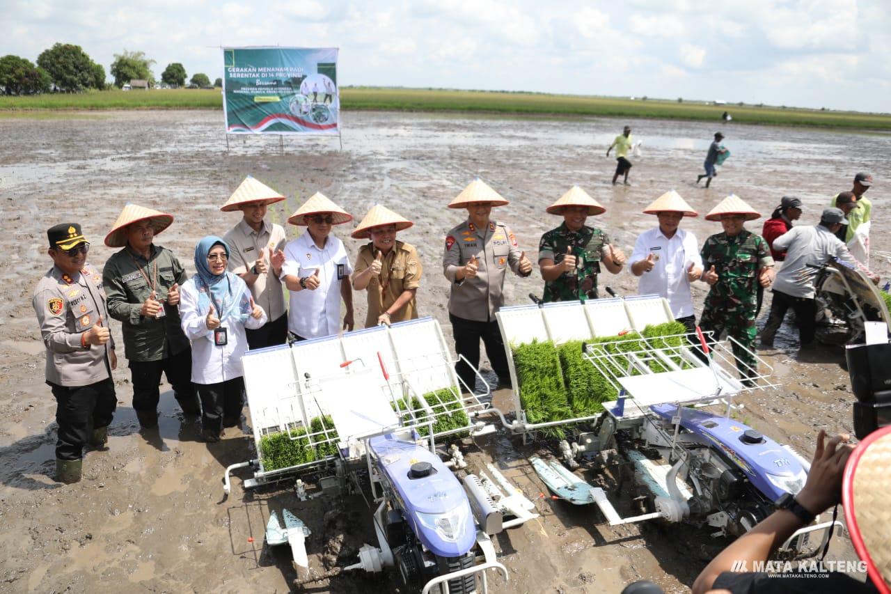 Gubernur Kalteng Hadiri Gerakan Tanam Padi Serentak Bersama Presiden, Dorong Kalteng Jadi Lumbung Pangan Nasional