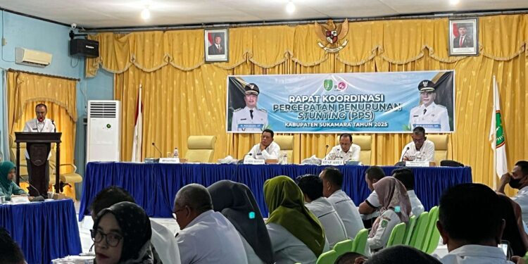 FOTO : MATAKALTENG - Pelaksanaan rapat koordinasi Pencegahan Percepatan Penurunan Stunting (PPPS) di aula kantor Bappeda Sukamara pada Rabu, 30 April 2025.