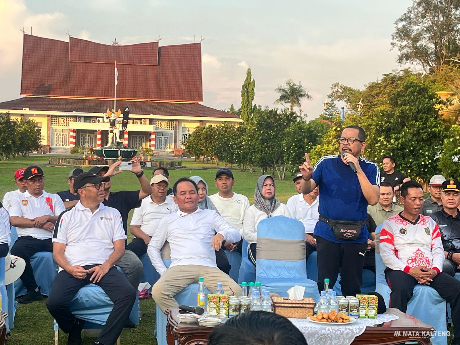 Gubernur Kalteng Jogging Bareng Jurnalis dan OPD, Wujudkan Komitmen Hidup Sehat dan Dialog Terbuka