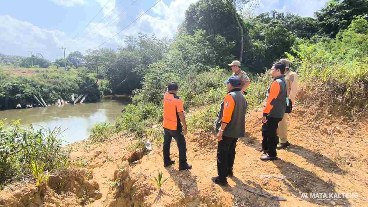 Jembatan Putus Akibat Luapan Sungai Bulik, BPBD Kalteng Tinjau Lokasi dan Verifikasi Usulan Pembangunan Kembali