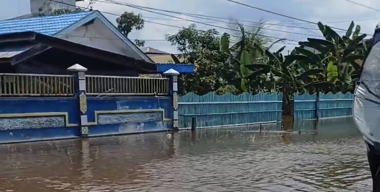 FOTO : IST/MATA KALTENG - Kondisi banjir di Jalan Dwi Kora GG Bakti, Desa Jaya Karet, Kecamatan Mentaya Hilir Selatan, Kotim, 4 Mei 2025.