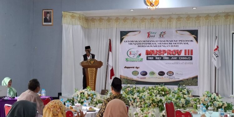 FOTO: DIAN/MATA KALTENG - Pembukaan Musyawarah Provinsi Komunitas One Day One Juz di Aula Kemenag, Minggu 4 Mei 2025.