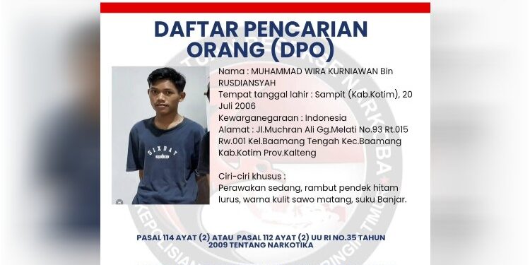 FOTO: IST/MATAKALTENG- DPO kepemilikan Narkotika jenis sabu sekitar 3 ons yang masih dalam buran Pihak Satresnakoba Polres Kotim.