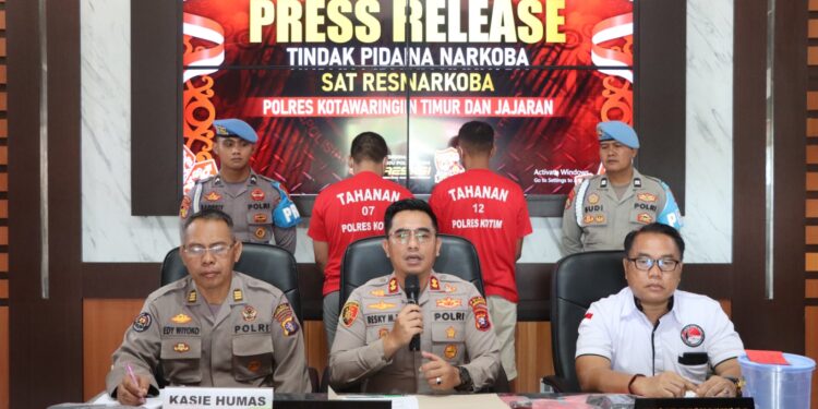 FOTO; IST/MATAKALTENG- Press release pengungkapan narkotika oleh pihak Polres Kotim. Rabu 7 Mei 2025.
