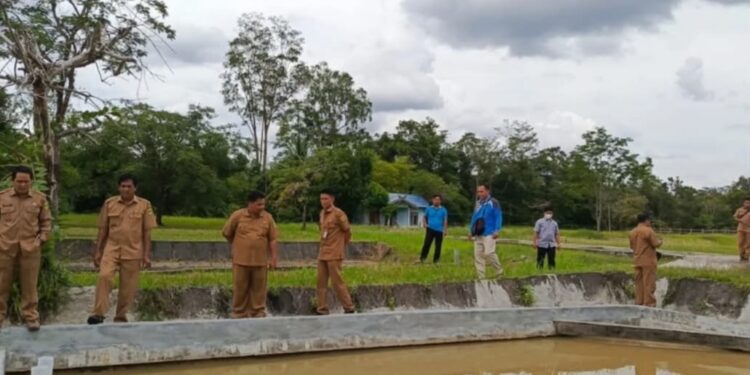 FOTO : DPKP GUMAS/MATA KALTENG - Suasana peninjauan lokasi kolam ikan yang terletak di BBI Kurun, belum lama ini.