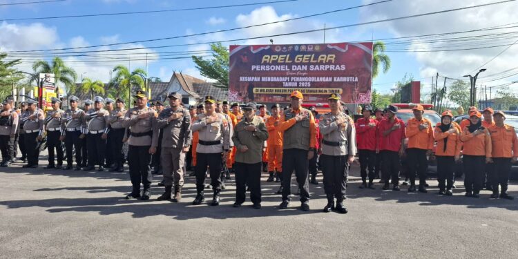 Foto: DIAN/MATA KALTENG - APEL gelar personel dan sarpras dalam rangka kesiapan menghadapi penanggulangan karhutla tahun 2025, 16 Mei 2025.