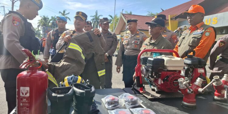Foto:DIAN/MATA KALTENG - Pengecekan sarana prasarana kesiapsiagaan menghadapi karhutla tahun 2025 di Mapolres Kotim, 16 Mei 2025.