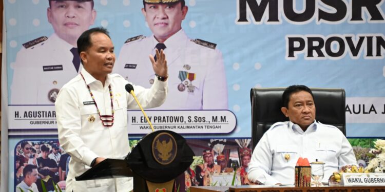 FOTO : IST/MATAKALTENG - Gubernur Agustiar Sabran secara resmi membuka Musrenbang RPJMD Provinsi Kalteng Tahun 2025-2029 di Aula Jayang Tingang, Lantai II Kantor Gubernur.