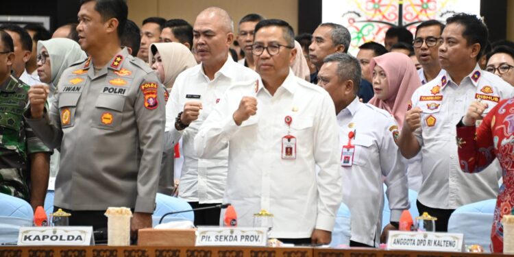 FOTO : IST/MATAKALTENG - Gubernur Agustiar Sabran dan Wakil Gubernur (Wagub) Edy Pratowo menghadiri Musrenbang RPJMD Provinsi Kalteng di Aula Jayang Tingang, Lantai II Kantor Gubernur.