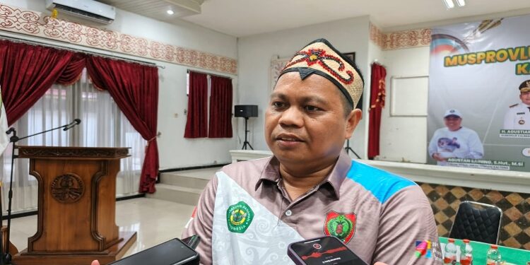 FOTO: NRA/MATAKALTENG - H. Agustan Saining Ketua Umum Pengprov Perpani Kalimantan Tengah (Kalteng) terpilih usai kegiatan Musprovlub Pengrov PERPANI Kalteng.