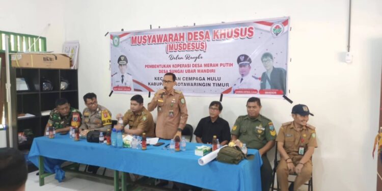 Foto:IST/MATA KALTENG - Musyawarah desa khusus pembentukan koperasi merah putih di Kecamatan Cempaga Hulu, 2 Juni 2025.