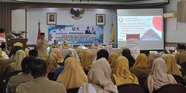 Foto:IST/MATA KALTENG - Sosialisasi Gerakan Nasional Sadar Tertib Arsip di Ruang Rapat Anggrek Tewu Lantai II Setda Kotim, 24 Juni 2025.