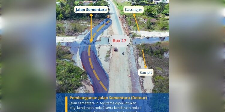 FOTO: MATAKALTENG - Rekayasa Lalu Lintas proyek Preservasi Jalan dan Jembatan Pelantaran–Kasongan.