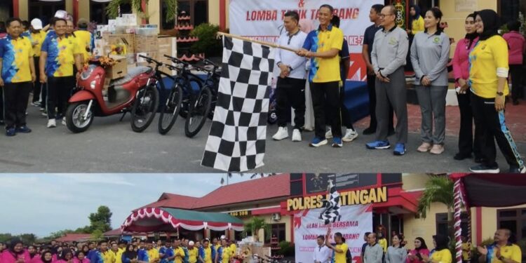 FOTO: MATAKALTENG - Wabup Katingan saat ikut hadiri olahraga bersama Peringatan Hari Bhayangkara ke-79.