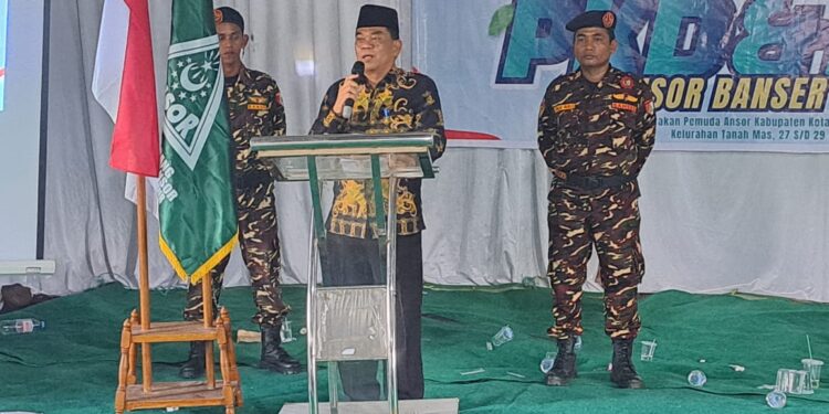 FOTO : DIAN/MATA KALTENG - Asisten I Setda Kotim Rihel saat hadiri kegiatan Pelatihan Kader Dasar (PKD) dan Diklat Terpadu Dasar (DTD) GP Ansor dan Barisan Ansor Serbaguna (Banser) Tahun 2025, 27 Juni 2025.