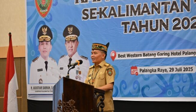FOTO: IST/MATAKALTENG - Gubernur Kalimantan Tengah, H. Agustiar Sabran saat memberikan sambutannya, Selasa 29 Juli 2025.