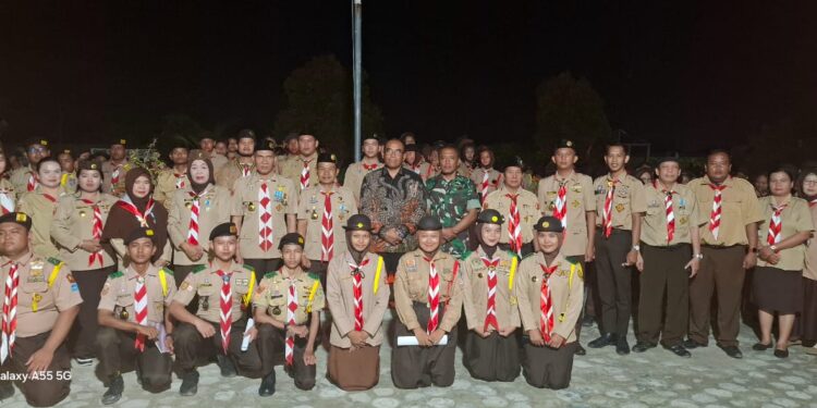 Foto: IST/MATA KALTENG - Upacara Ulang Janji dalam rangka memperingati Hari Ulang Tahun (HUT) ke-64 Gerakan Pramuka tahun 2025.