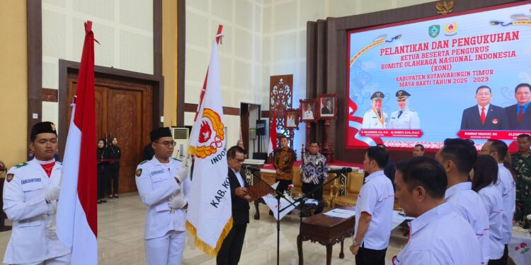 Foto:IST/MATA KALTENG - Pelantikan Pengurus KONI Kotim Periode 2025–2029, 14 Agustus 2025.