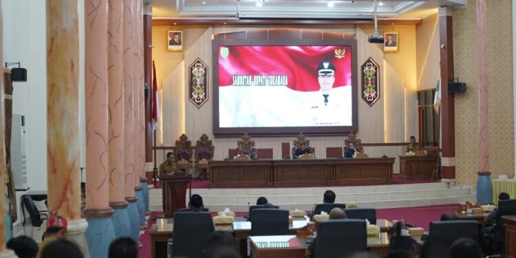 FOTO: MATAKALTENG - Pelaksanaan rapat paripurna di aula DPRD Kabupaten Sukamara.