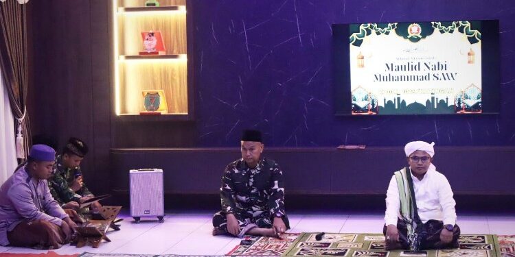 FOTO : MATAKALTENG - Suasana Kodim 1019 Katingan saat pelaksanaan Maulid Nabi Muhammad SAW.