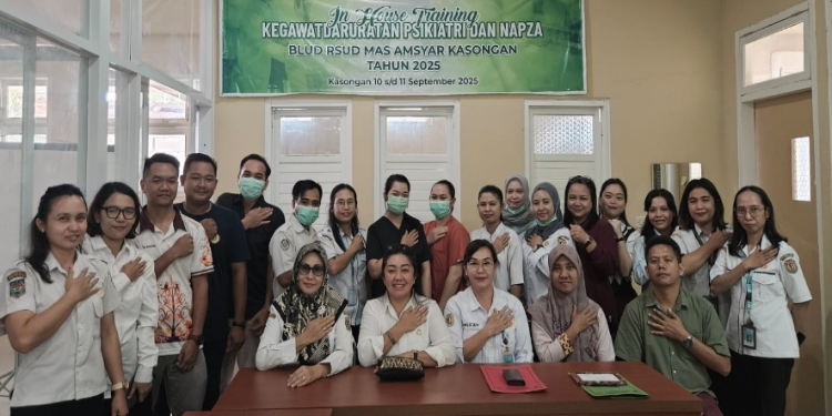 FOTO: IST/MATAKALTENG - Direktur BLUD RSUD Mas Amsyar, bersama jajaran saat kegiatan di ruang Perinatologi.