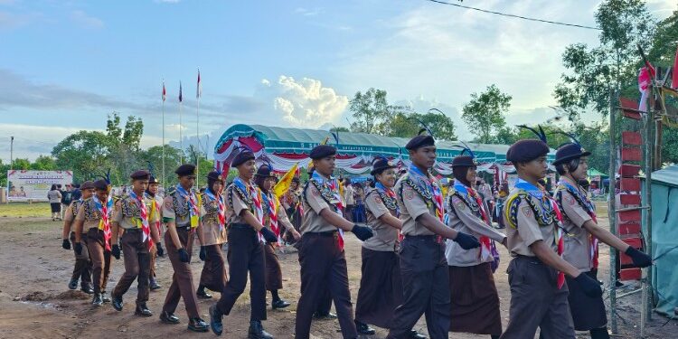 FOTO : MATAKALTENG - Suasana kegiatan Pramuka.