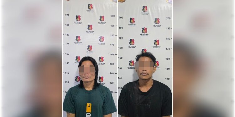 FOTO: IST/MATAKALTENG- A dan G pelaku pembobolan yang diamankan Polsek Baamang.